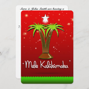 Invitation Mele Kalikimaka Palm Tree pour Noël