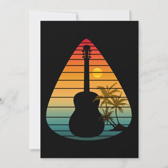 INVITATION MÉLODIE DE GUITARE TENDANCE COUCHER DE SOLEIL  (Devant)