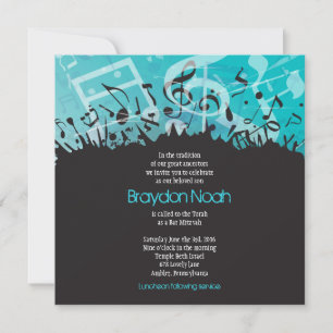 Invitation MELODY de la TORAH Bar Bat mitzvah Invitatio_TURQU