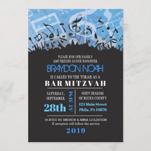 Invitation MELODY de l'invitation du Bat mitzvah du bar TORAH