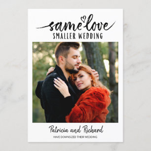 Invitation Même Amour Cute Coeur Downsize Photo Mariage