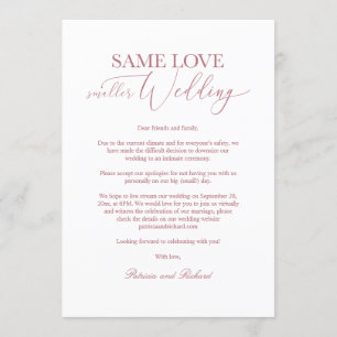 Invitation Même amour, mariage plus petit, réduction de maria