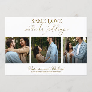 Invitation Même amour, mariage simplifié 3 Photo simple et él