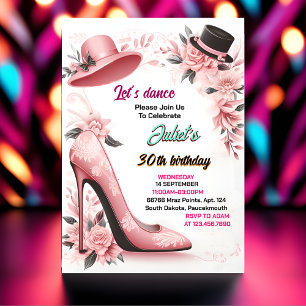 Invitation Même Chaussure élégant Adulte Dames nuit 30e Anniv