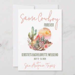 Invitation Même Cowboy Pour Toujours ! Bachelorette Weekend P