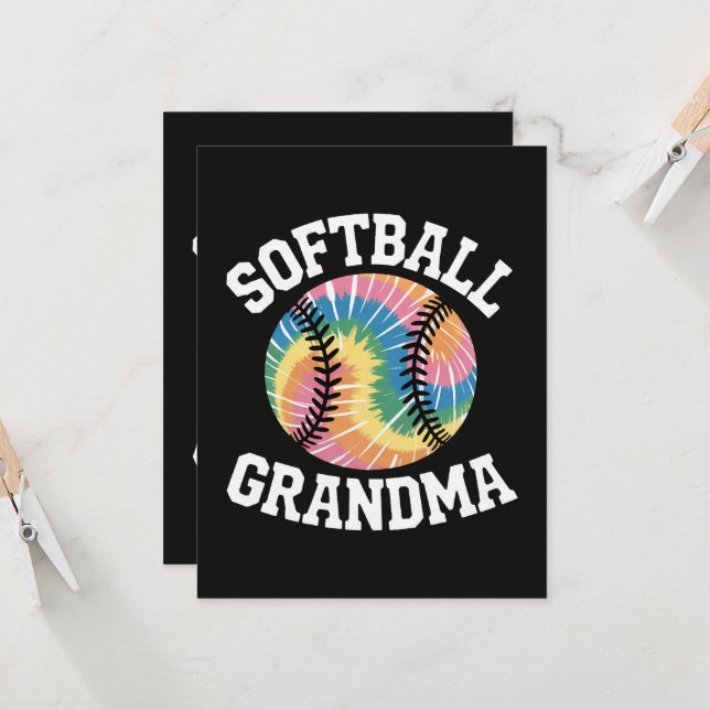 Invitation Mémé de softball (Devant/Arrière en situation)