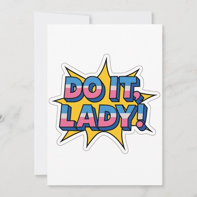 Invitation Mème Do It Lady – Création de citation rétro drôle (Devant)