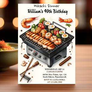 Invitation Même le Chef Bbq Japonais Sushi Hibachi 50e annive