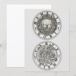 Invitation Memento Mori Carpe Diem Argent Round