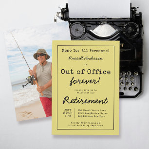 Invitation Mémo drôle de fête de retraite pour congé définiti