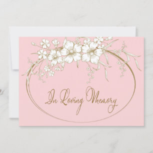 Invitation Mémoire d'amour Élégant Floral Gold Memorial