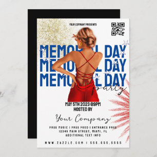 Invitation Memorial Day Event Patriotic Party Club Flyers