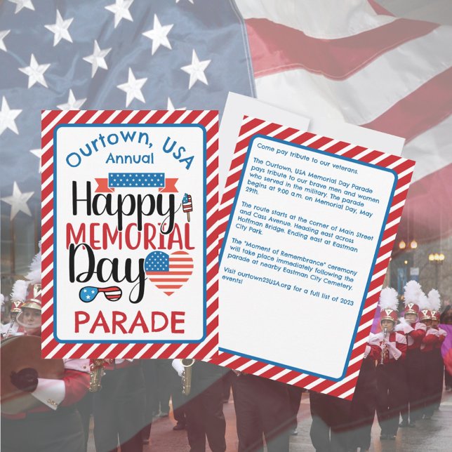 Invitation Memorial Day Notre Town Parade Cérémonie Invitatio (Créateur téléchargé)