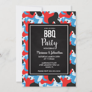 Invitation Memorial Day Stars Abstrait Cook Out Party