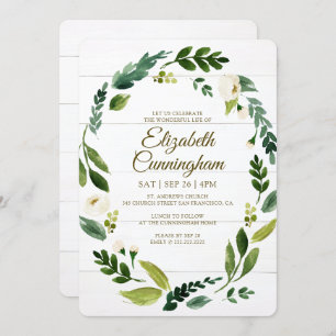 Invitation Mémorial de la verdure du Foliage aquarelle