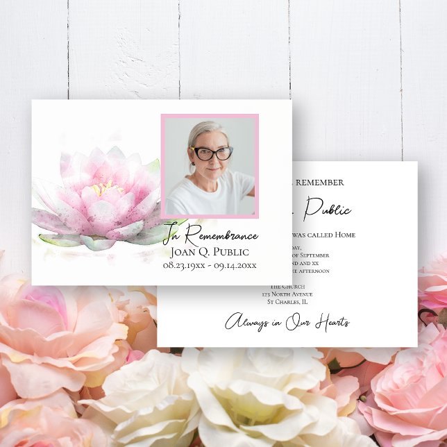 Invitation Mémorial de l'anniversaire de la mort de la fleur  (Créateur téléchargé)
