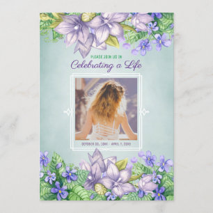 Invitation Mémorial du Printemps pour célébrer une vie à Lila