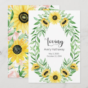 Invitation Mémorial funéraire de la couronne de tournesol