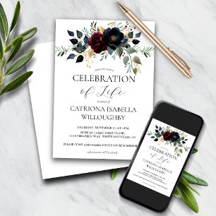 Invitation Mémorial funéraire floral de la marine de Bourgogn