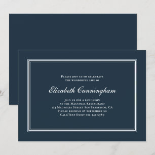 Invitation Memorial Funeral Classic et simple Elegant
