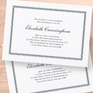 Invitation Memorial Funeral Classic et simple Elegant