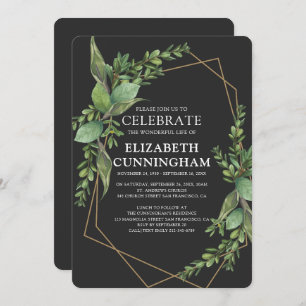 Invitation Mémorial géométrique moderne de l'aquarelle