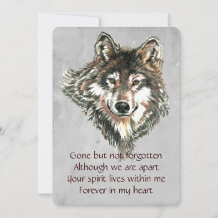 Invitation Memorial Keepsaké Wolf Wolf Animal art