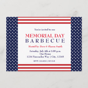 Invitation Memorial Labor Day Barbecue Party Événement Invita