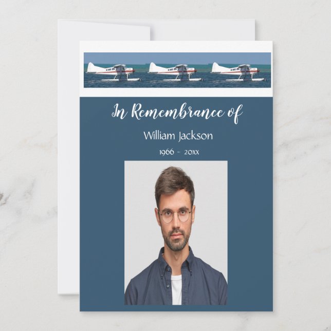 Invitation Memorial Photo Bush Avion pilote de conservation (Devant)