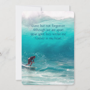 Invitation Memorial Poche Keepsaké Wave Surfer Eau
