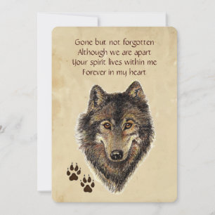 Invitation Memorial Poche Keepsaké Wolf Wolf Wolf Animal