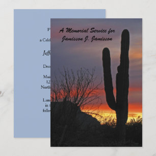 Invitation Memorial Service Desert Southwest Cactus au couche