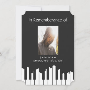 Invitation Memorial Service Piano Musicien Cityscape