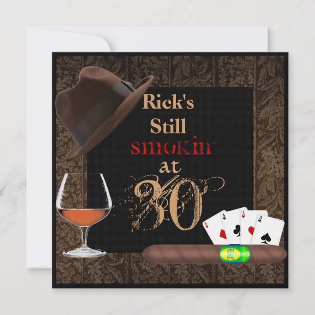 Invitation MENS 30e anniversaire Cigars,INVITATIONS DE LA BRA (Devant)