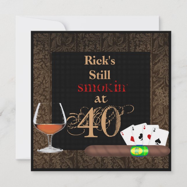 Invitation MENS 40e anniversaire Cigars,INVITATIONS DE LA BRA (Devant)