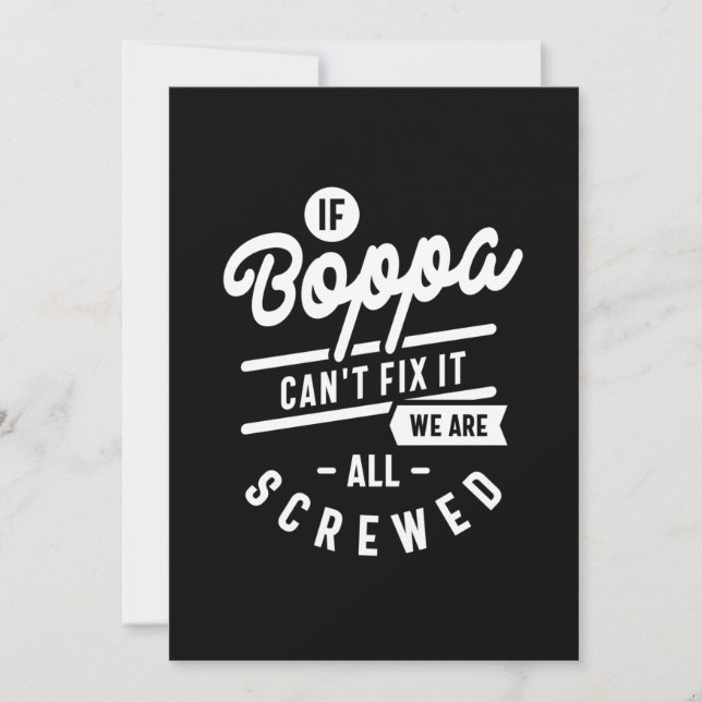 Invitation Mens If Boppa Can't Fix It Fête des pères Cadeau (Devant)