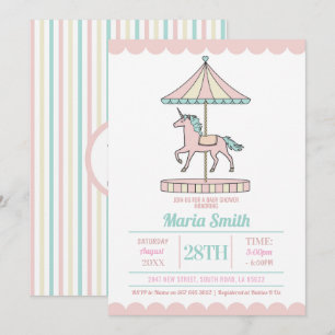 Invitation Menthe de rose d'invitation de baby shower de