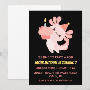 Invitation Mentions d'anniversaire axolotl d'anniversaire mig