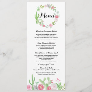 Invitation Menu Accueil Mariage Cactus Fiesta Menus Mexicains