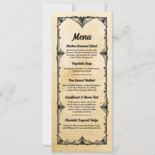 Invitation Menu Accueil Mariage Cadre gothique Halloween