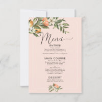 Menu Baby shower Clementine Little Cutie Rose