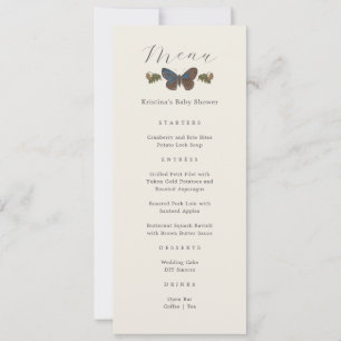 Invitation Menu Baby shower neutre Botanique Woodland