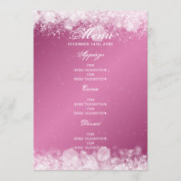 Menu Baby shower Nuit Éclatée rose