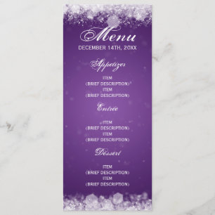 Invitation Menu Baby shower Nuit Parkine Purple