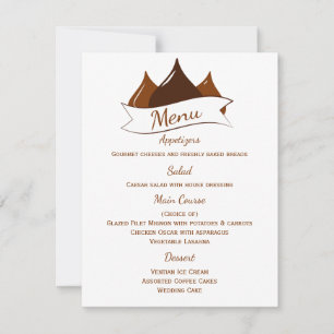 Invitation Menu Baisers au Chocolat Marron et Blanc