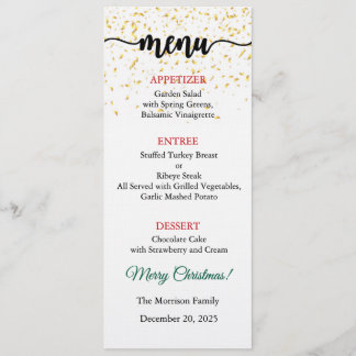 Invitation Menu Card, Christmas Menu, Dinner, Lunch