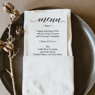 Invitation Menu Classique - Menu Mariage ou Menu Fête des mar