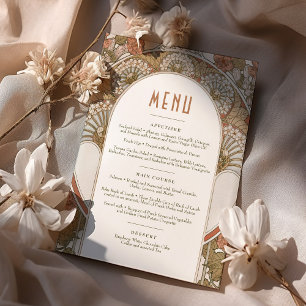 Invitation Menu d'automne Mariage Art Nouveau Vintage de Much
