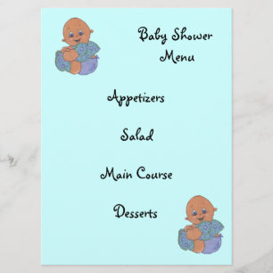 Invitation menu de babyshower