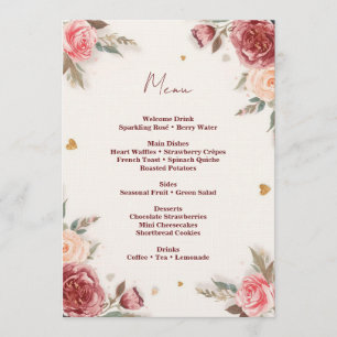 Invitation Menu de brunch de la Saint-Valentin à l'aquarelle